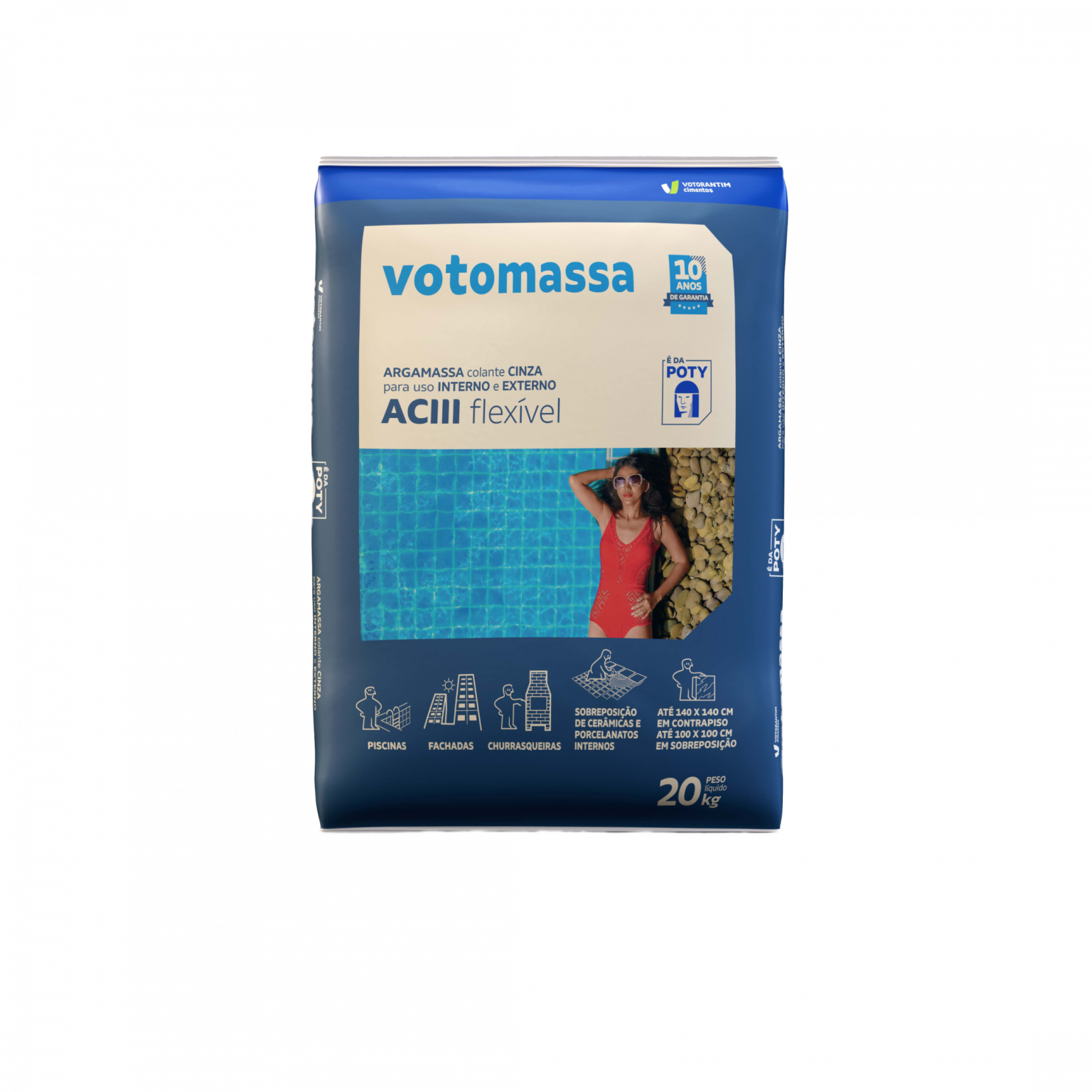 ARGAMASSA COLANTE ACIII FLEX 20KG CINZA V...