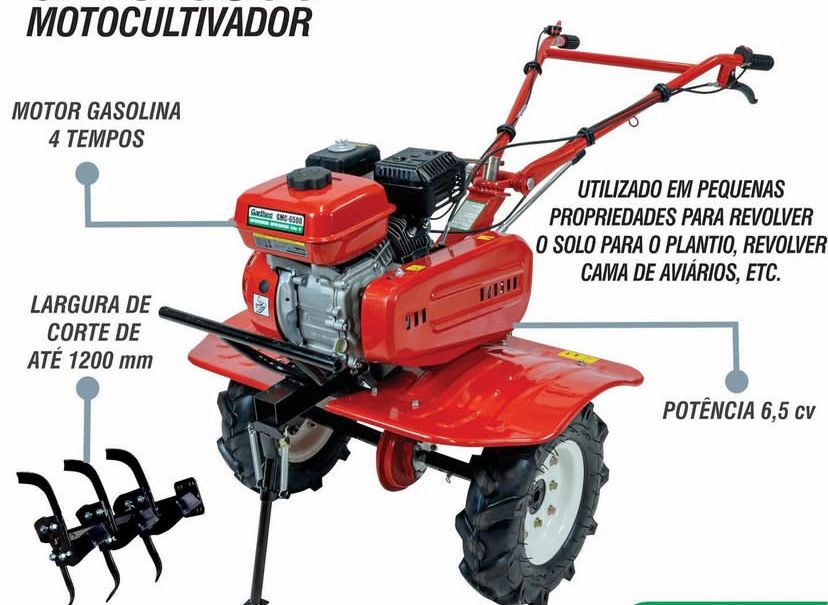 MOTOCULTIVADOR MOT GAS 7,0HP 4 TEMPOS GAR...